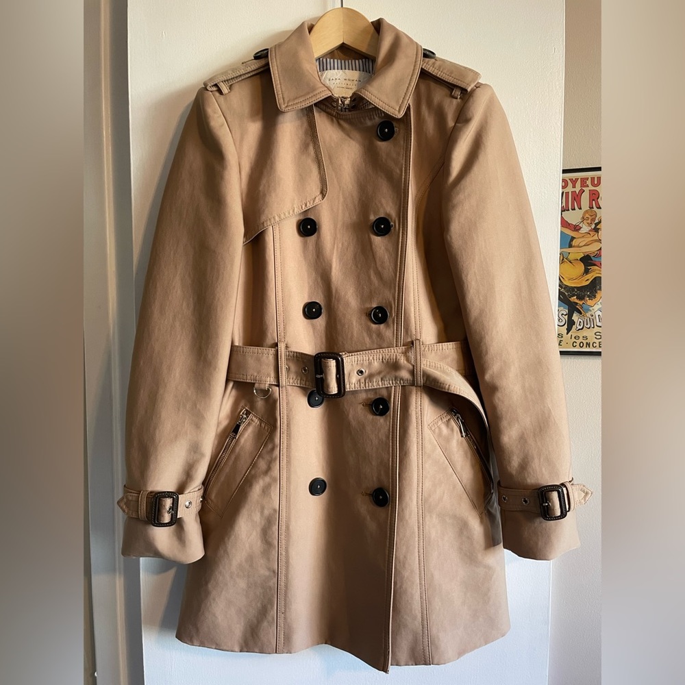 Zara Short Trench Coat - Picture 6 of 7